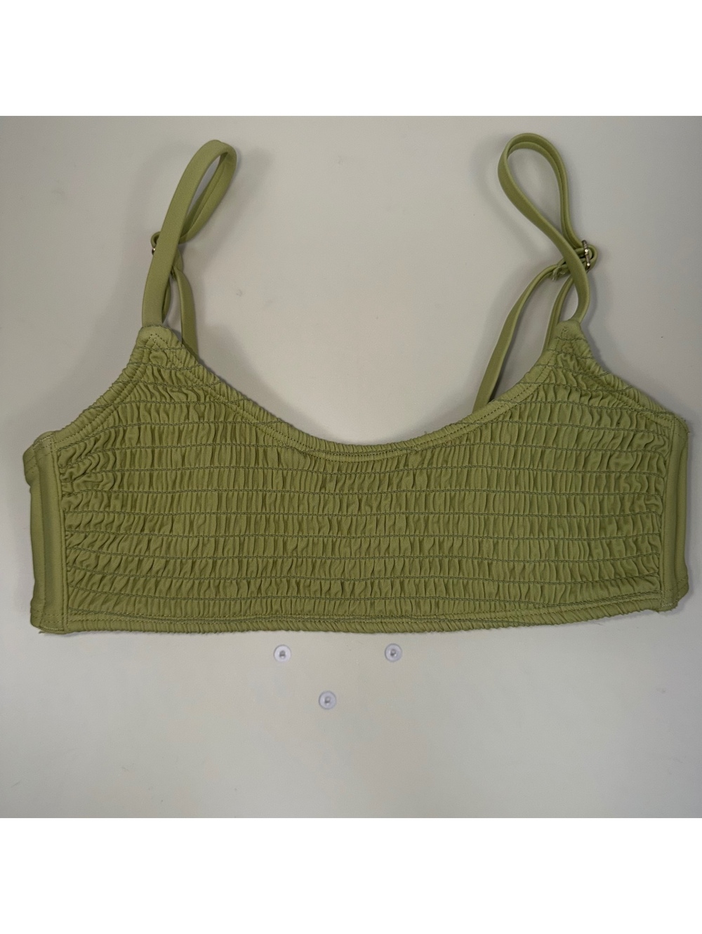 Xhilaration Green Ruched Bikini Swim Top Size M